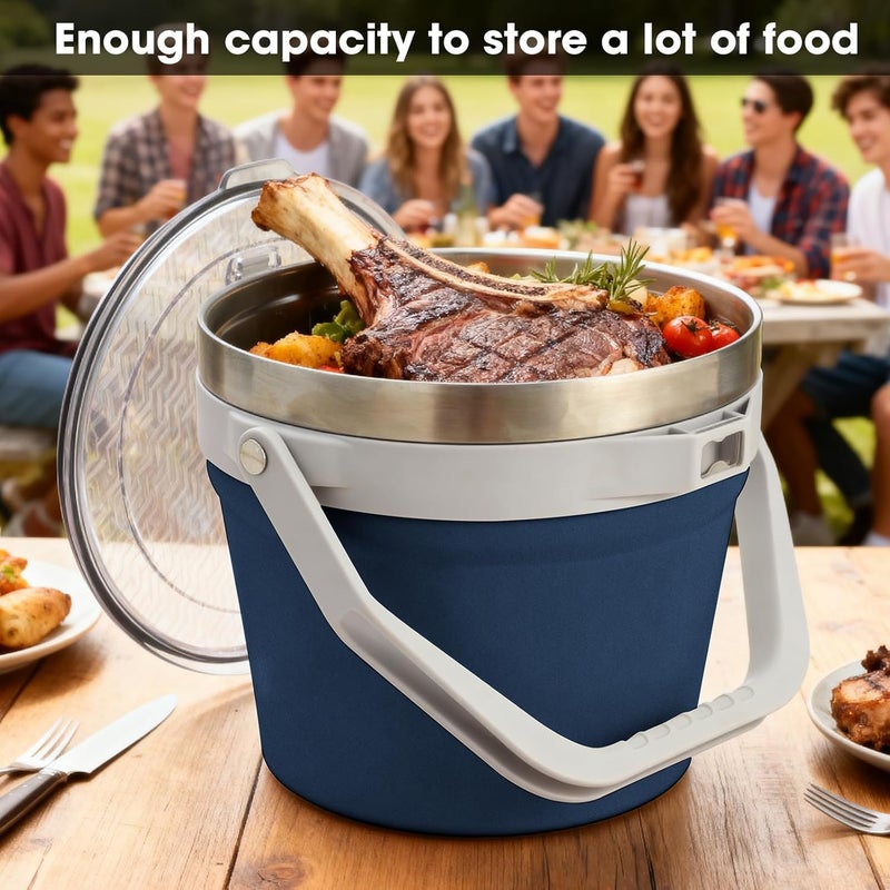 COKTIK 7L Insulated Ice Bucket with Lid，Double Wall Vacuum Stainless Steel Beverage Bucket Keeps Frozen Longer，Holds 6 Longnecks or 3 Bottles of Wine，for Cocktail, Champagne, Large Parties(Navy) - Image 5